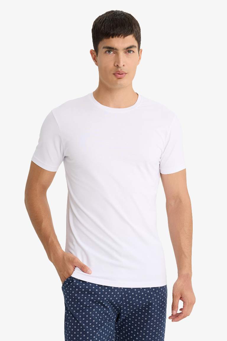 Slim Fit Dar Kesim Bisiklet Yaka Üst
