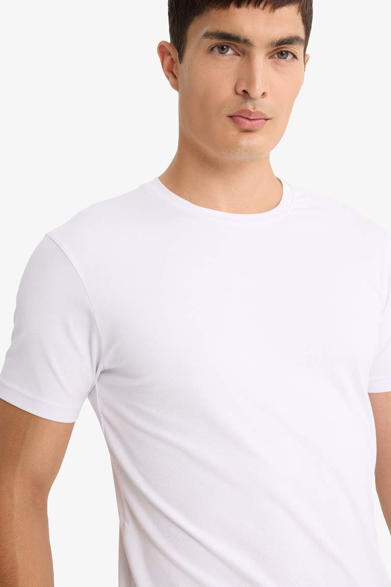 Slim Fit Dar Kesim Bisiklet Yaka Üst