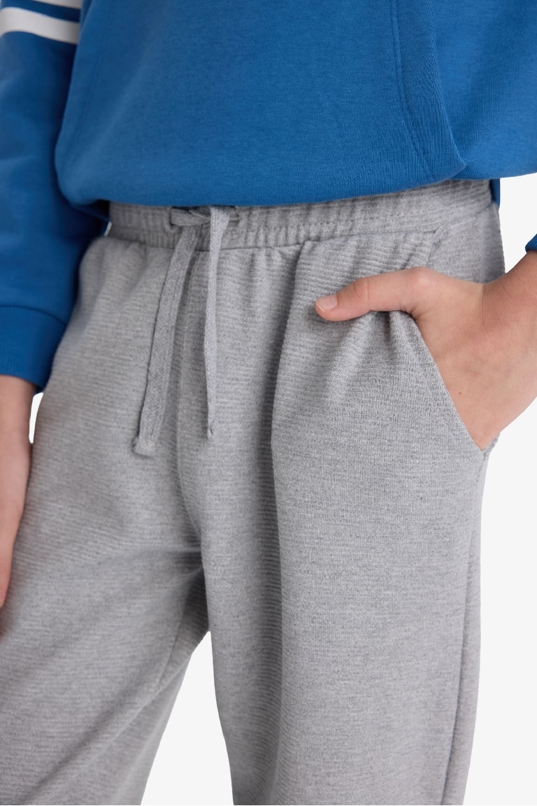 Erkek Çocuk 2'li Takım Baskılı Kapüşonlu Sweatshirt Eşofman Altı