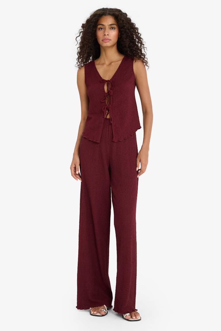 Wide Leg Geniş Bol Paça Bürümcük Pantolon