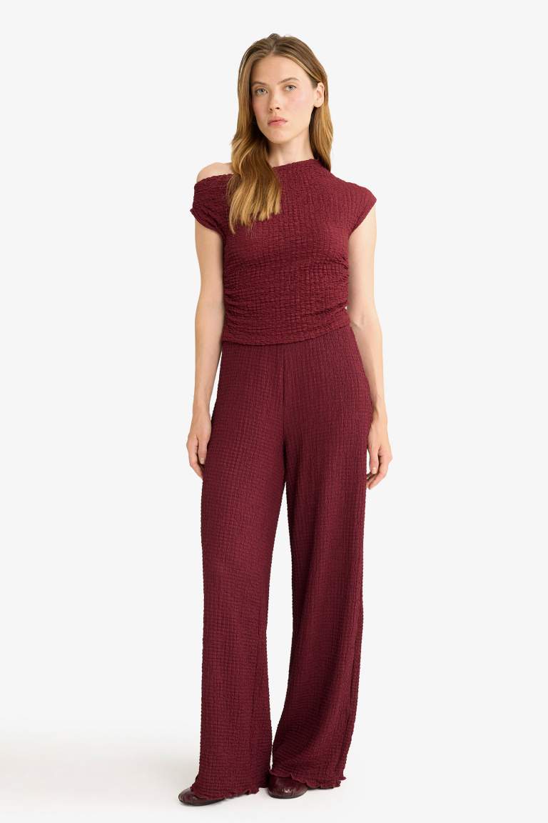 Wide Leg Geniş Bol Paça Bürümcük Pantolon
