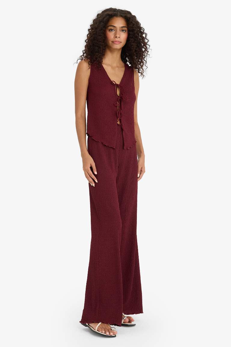 Wide Leg Geniş Bol Paça Bürümcük Pantolon