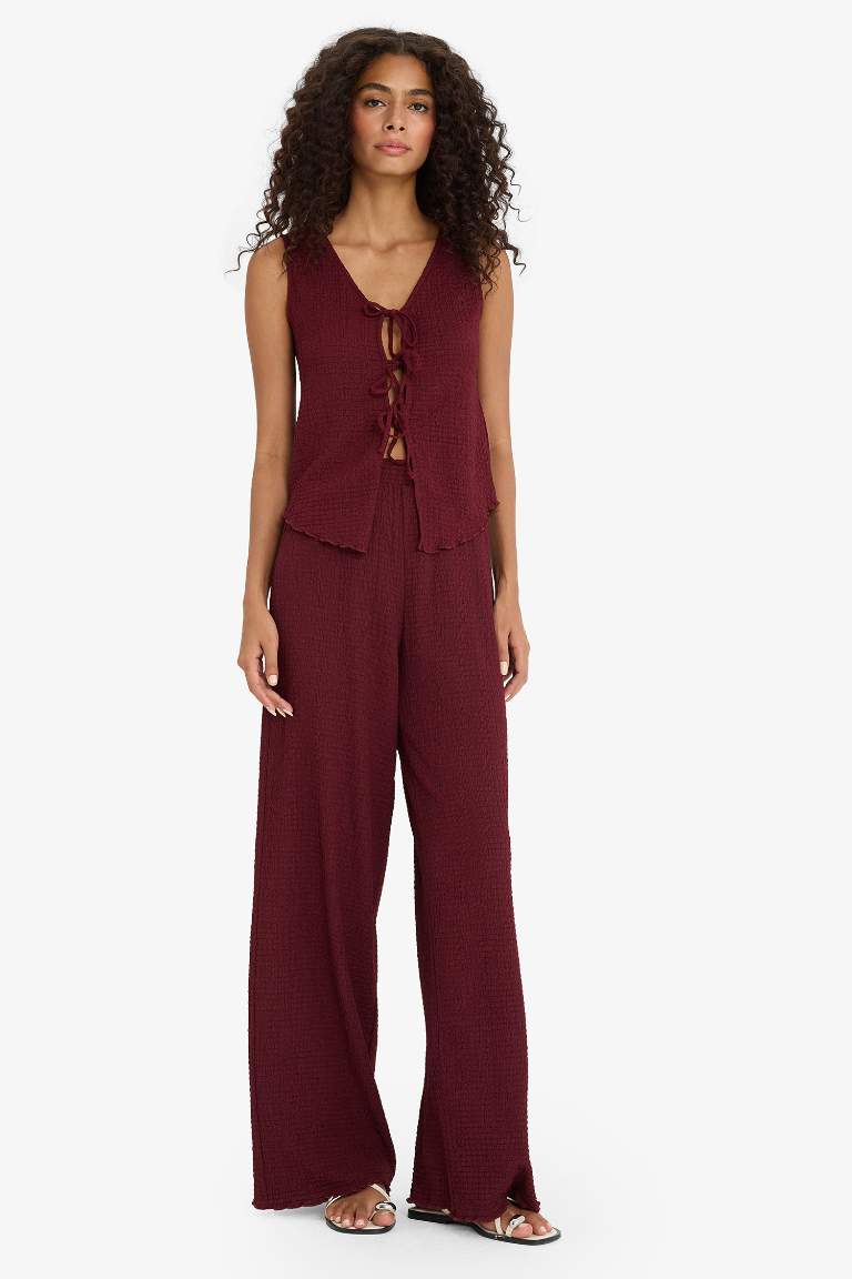 Wide Leg Geniş Bol Paça Bürümcük Pantolon