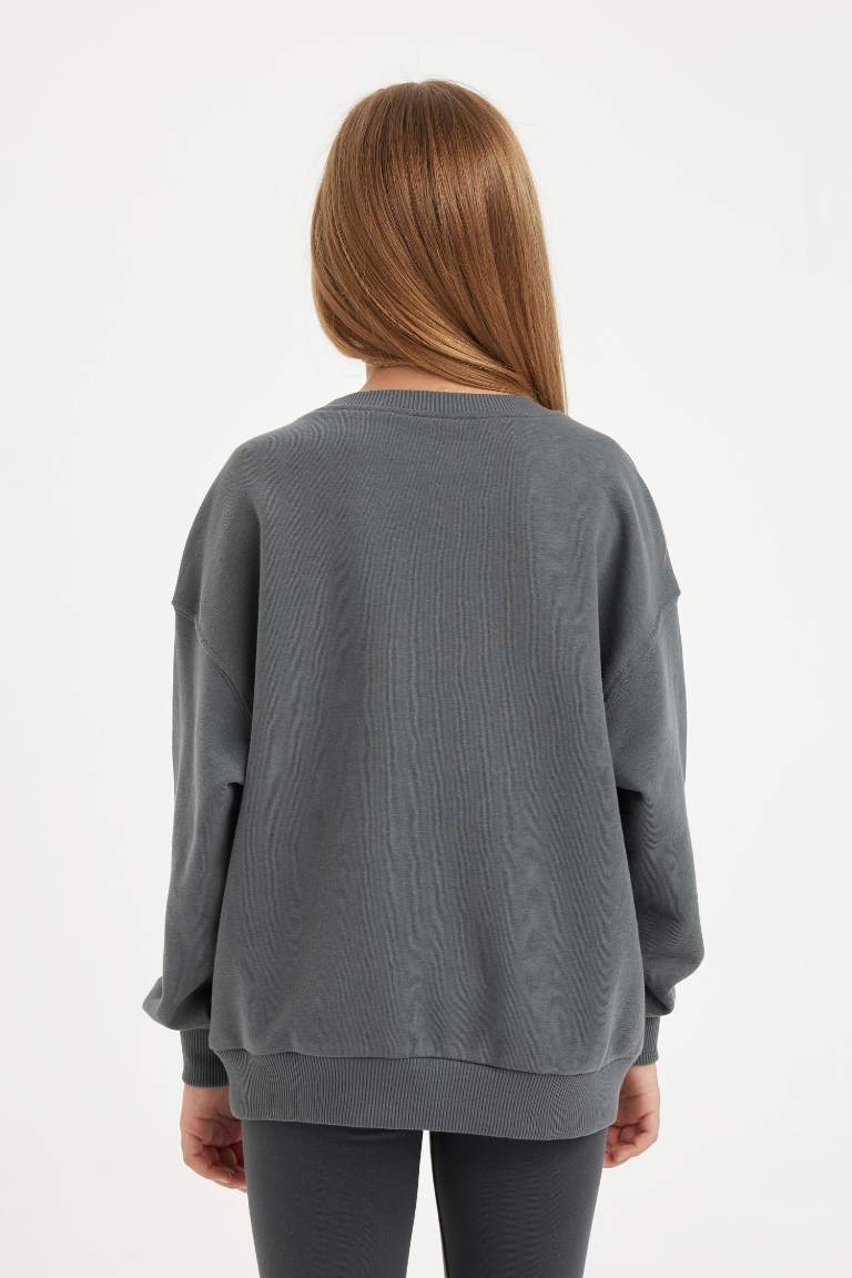 Sweat-shirt Oversize imprimé à Col rond pour Fille