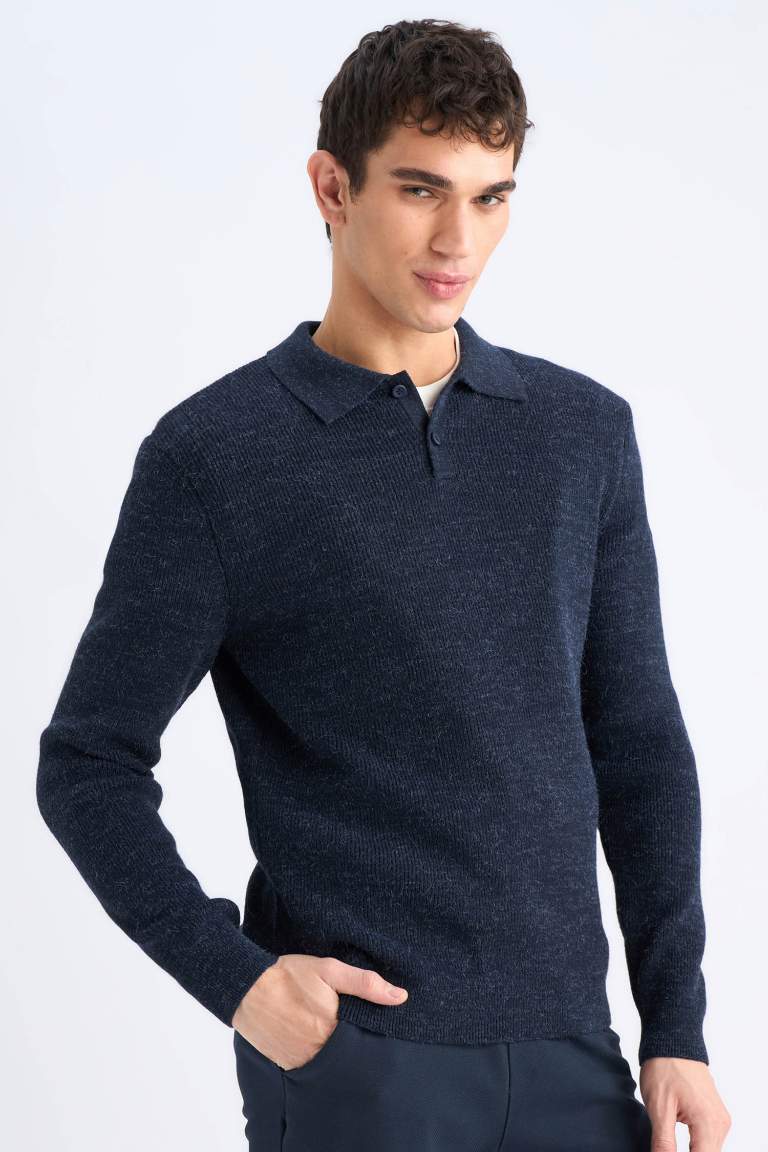 Standart Fit Polo Yaka Triko Kazak