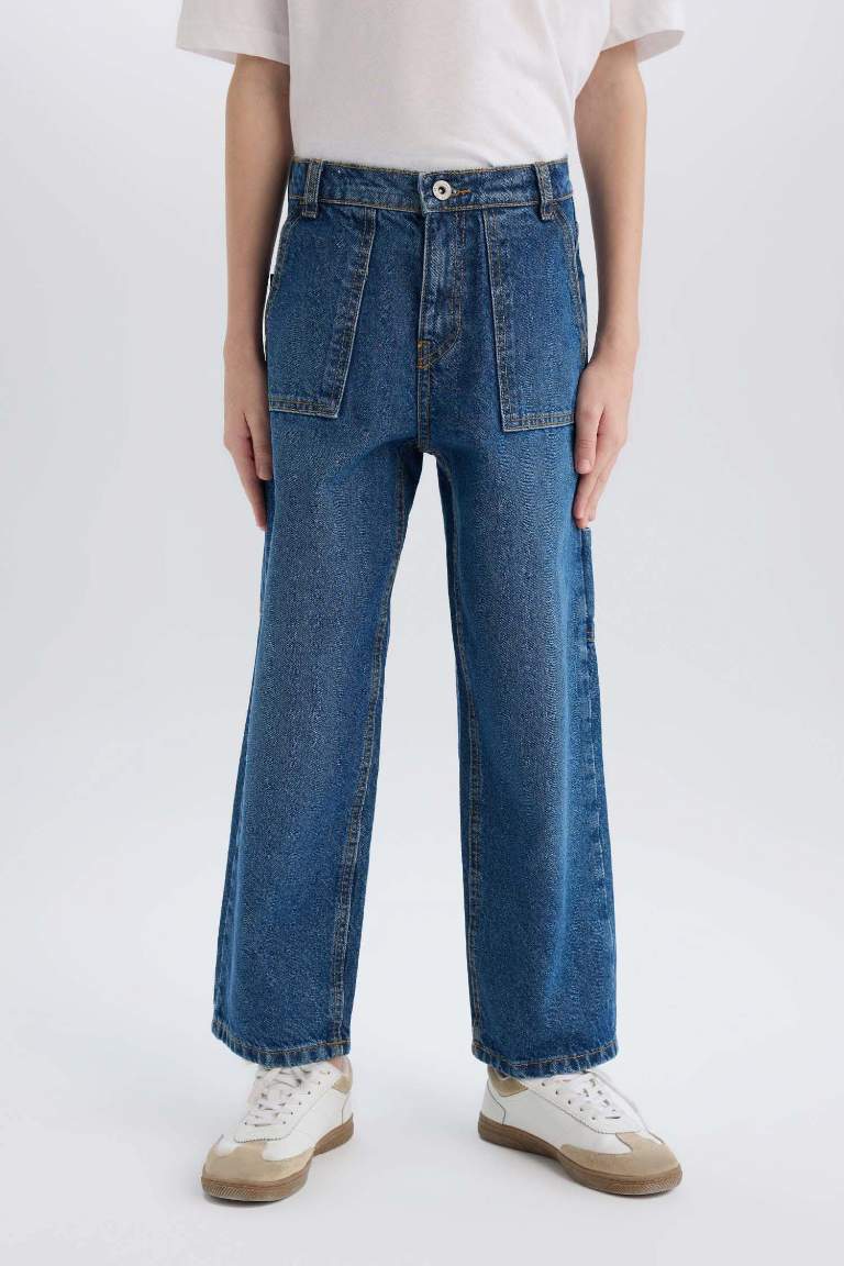 Erkek Çocuk Wide Leg Jean Pantolon