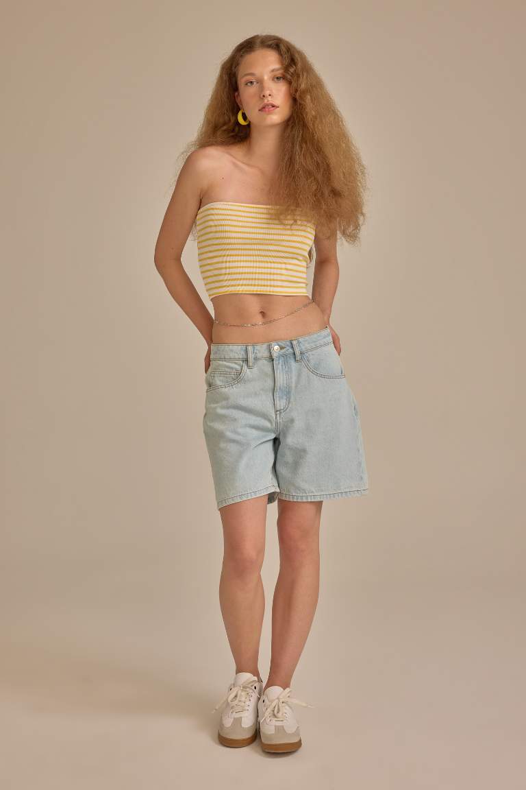 Fitted Corduroy Crop Top