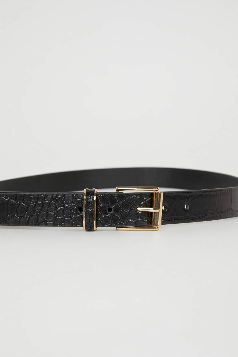 Woman Faux Leather 2 Piece Classic Belt