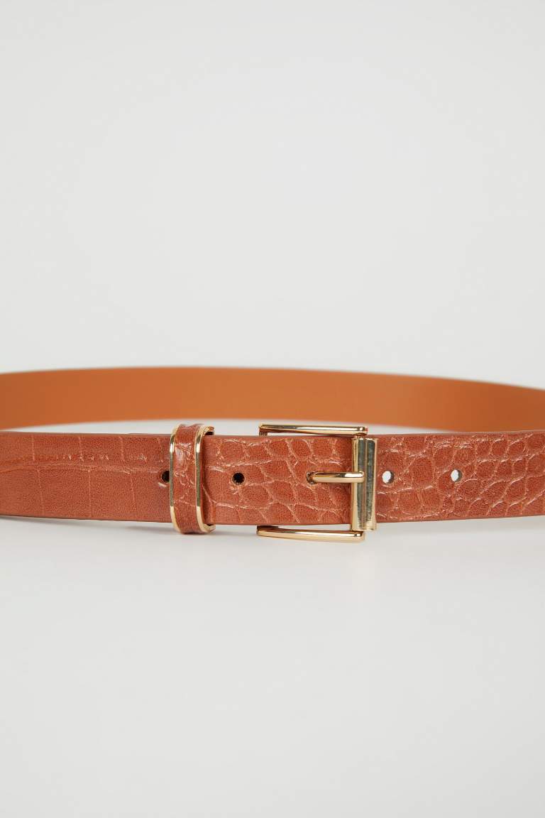 Woman Faux Leather 2 Piece Classic Belt