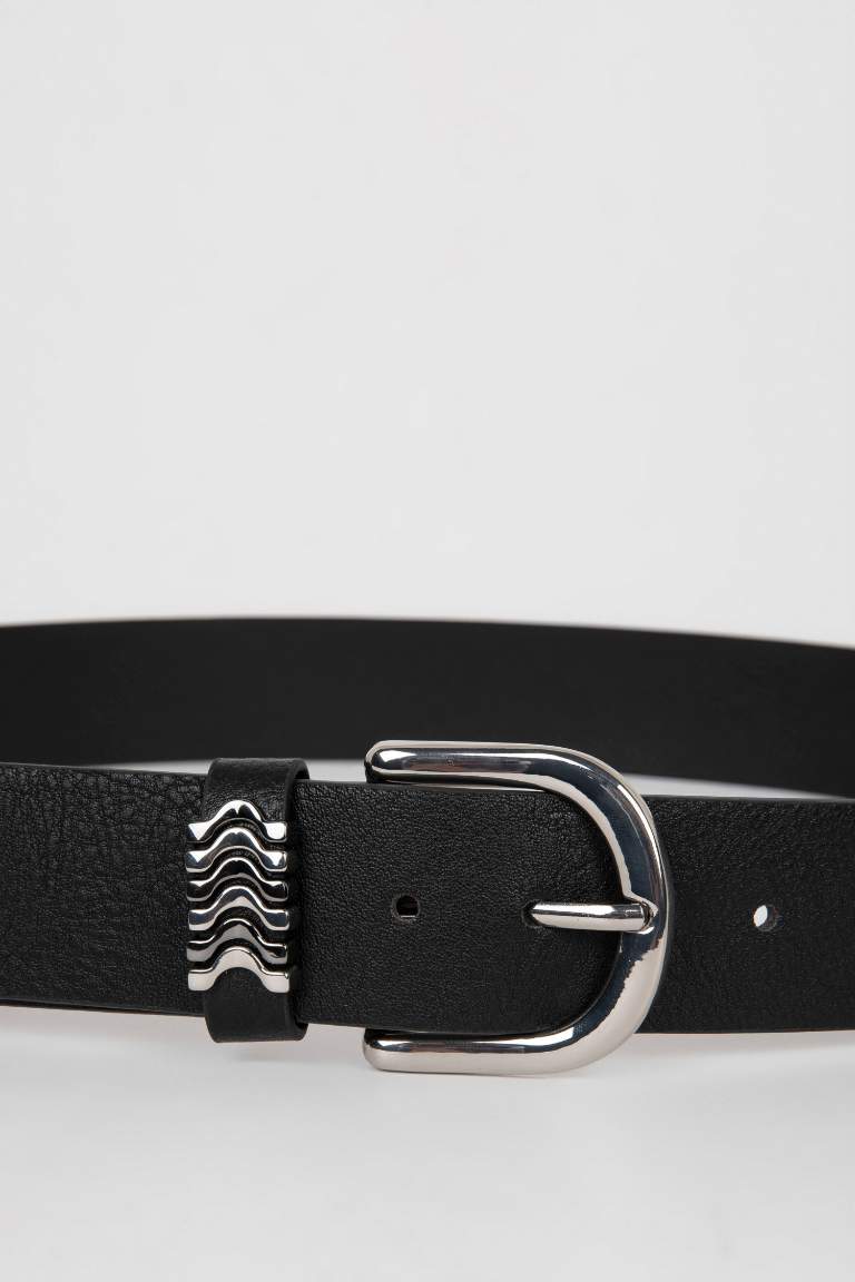 Woman Faux Leather Jean Belt