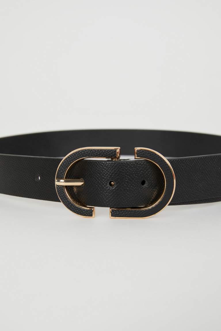 Woman Faux Leather Jean Belt