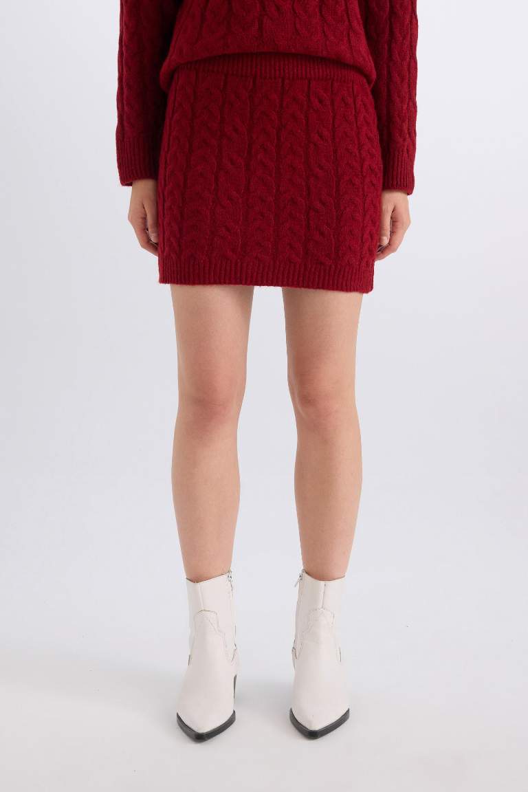 Slim Fit Mini Knit Skirt