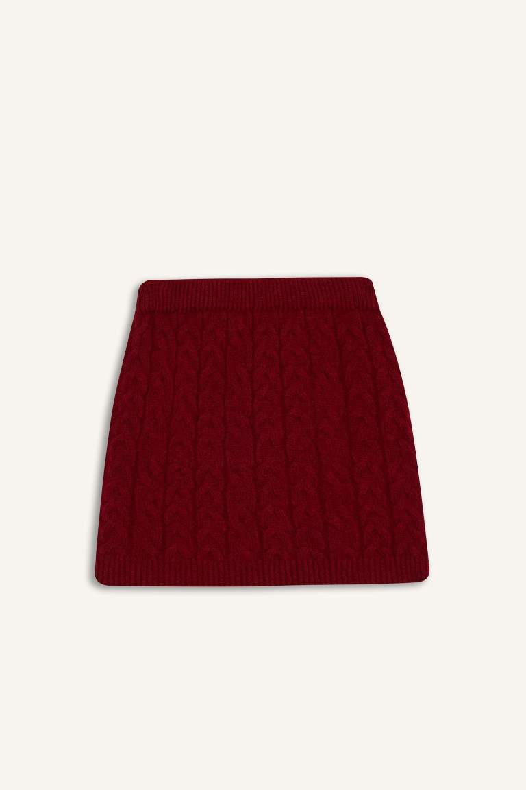 Slim Fit Mini Knit Skirt