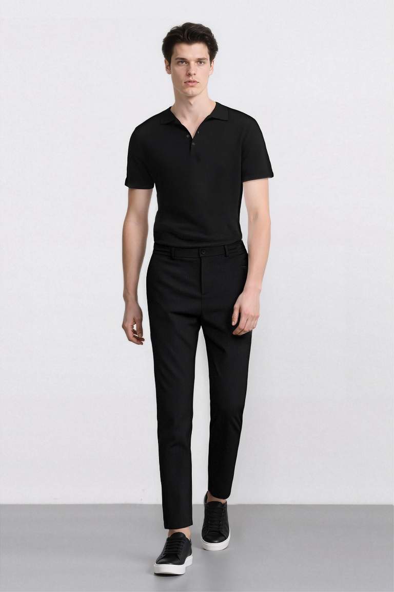 Kumaş Pantolon Tailored Regular Fit Basic Düz Cepli Düz Paça