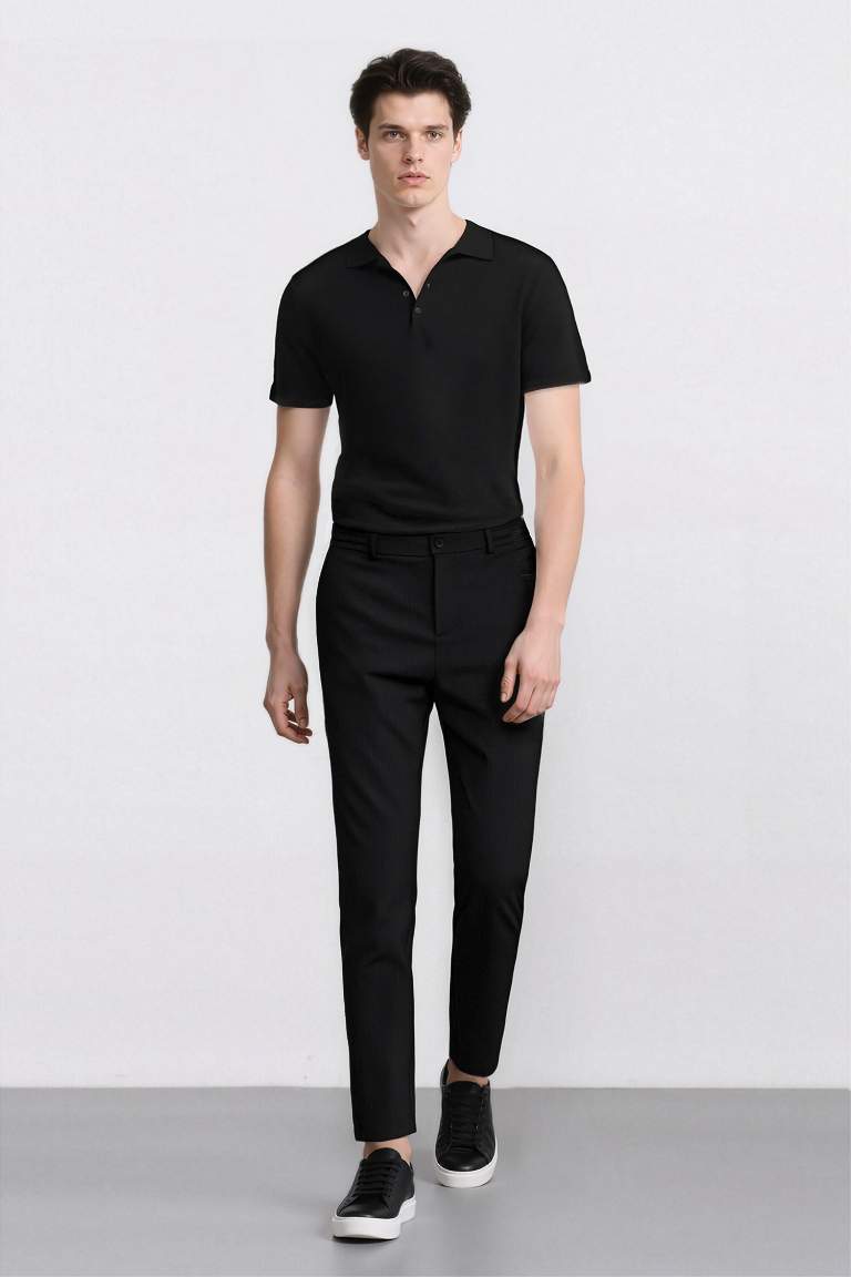 Kumaş Pantolon Tailored Regular Fit Basic Düz Cepli Düz Paça