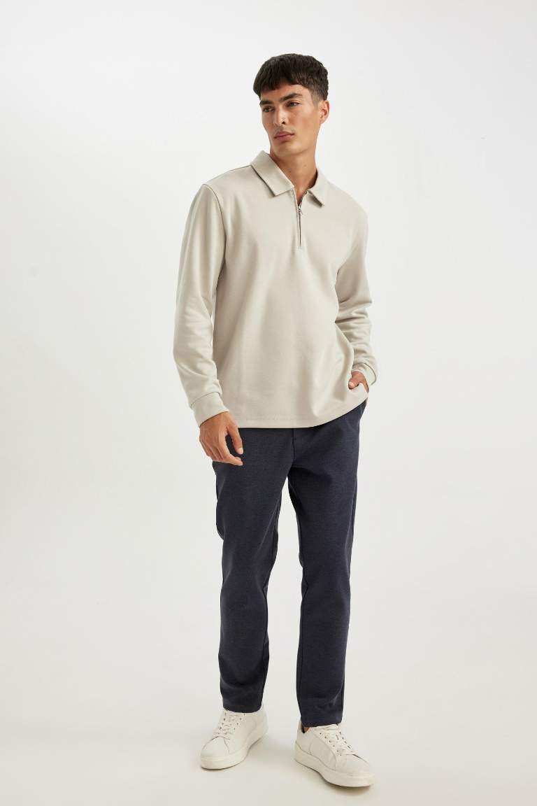 Kumaş Pantolon Tailored Regular Fit Normal Kesim Basic Düz Cepli Düz Paça