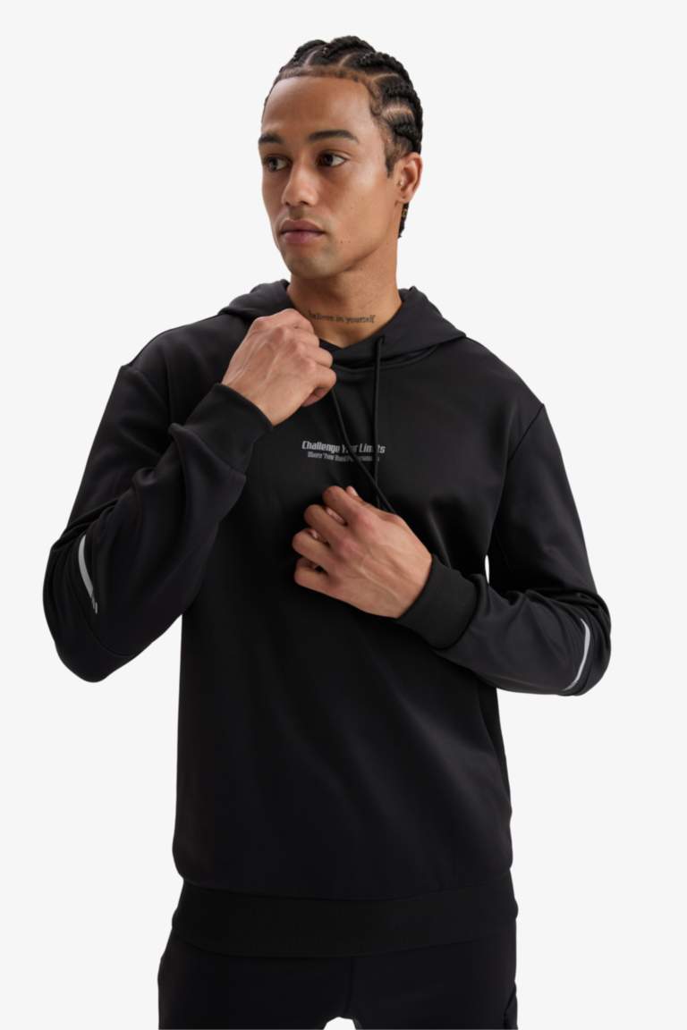 DeFactoFit Standart Fit Kapüşonlu Sporcu Sweatshirt