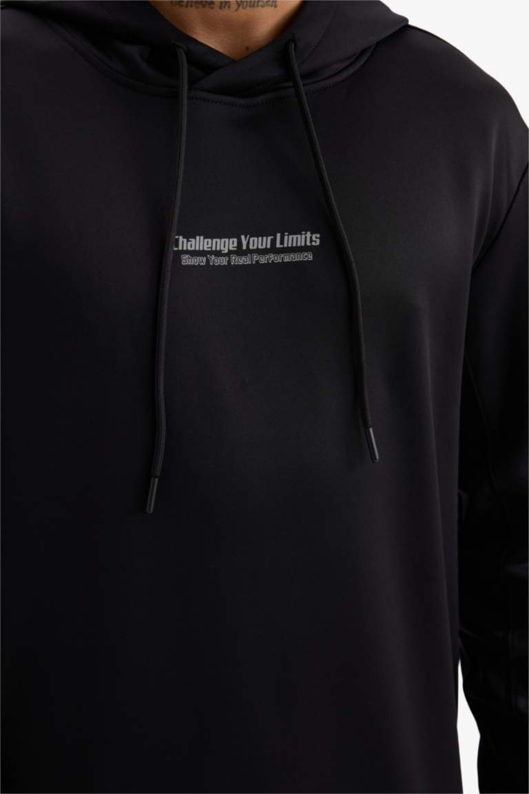 DeFactoFit Standart Fit Kapüşonlu Sporcu Sweatshirt