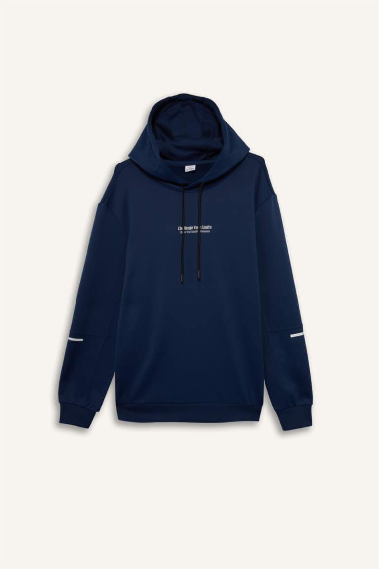 DeFactoFit Standart Fit Kapüşonlu Sporcu Sweatshirt