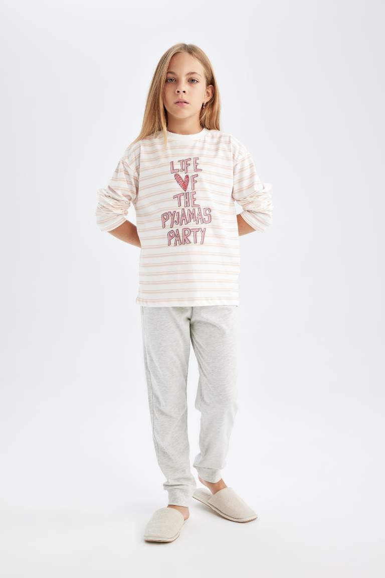 Girl Printed Long Sleeve 2 Piece Pajama Set