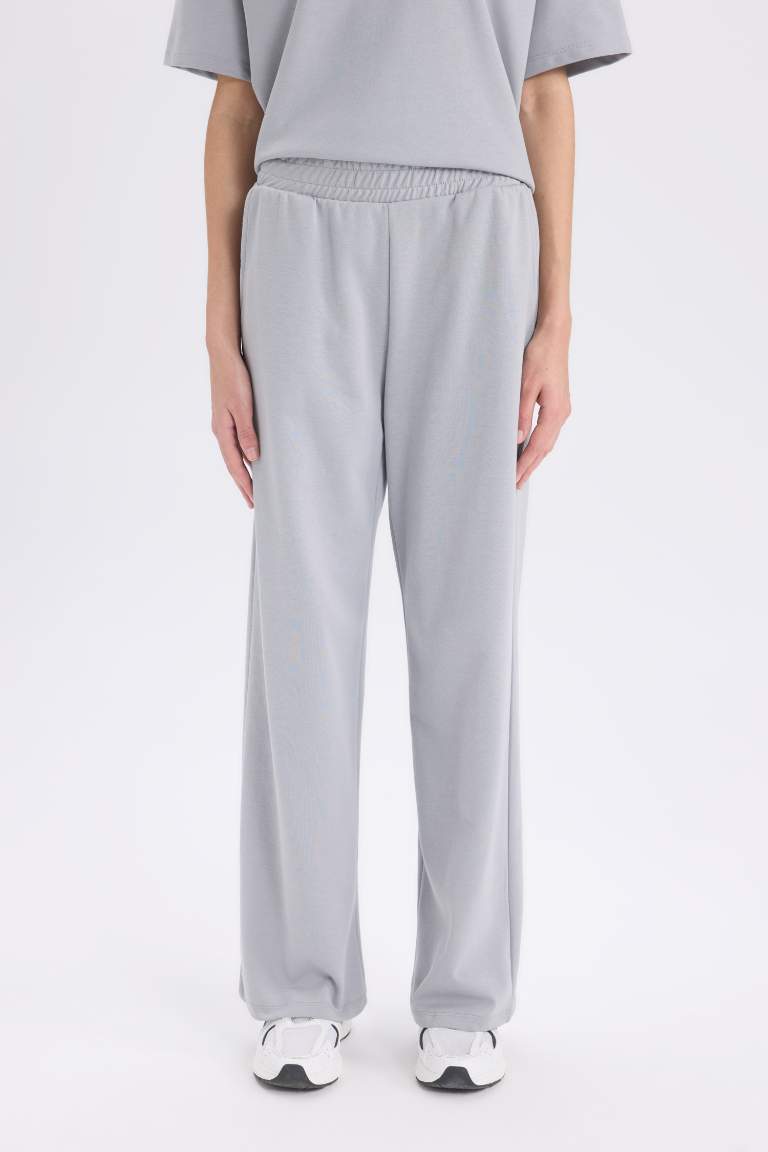 Pantalon de survêtement gris large avec poches