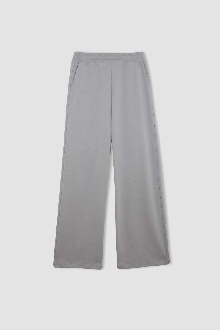 Pantalon de survêtement gris large avec poches