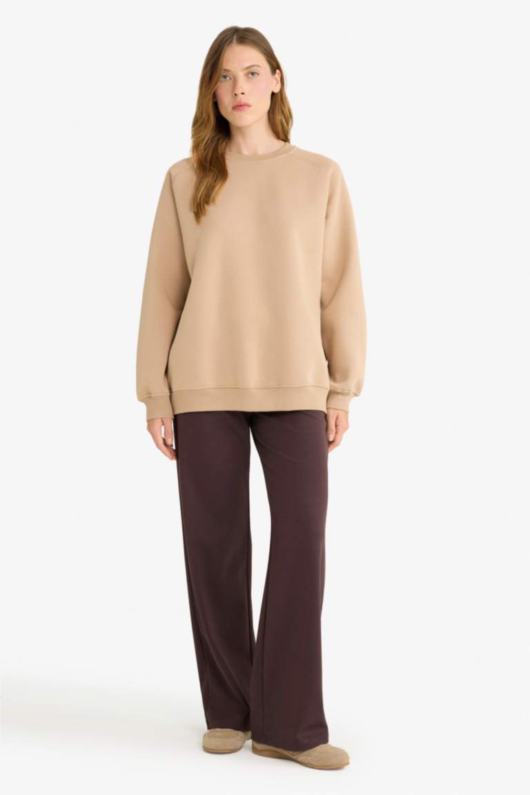 Straight Fit Wide Leg Basic Sweatpants