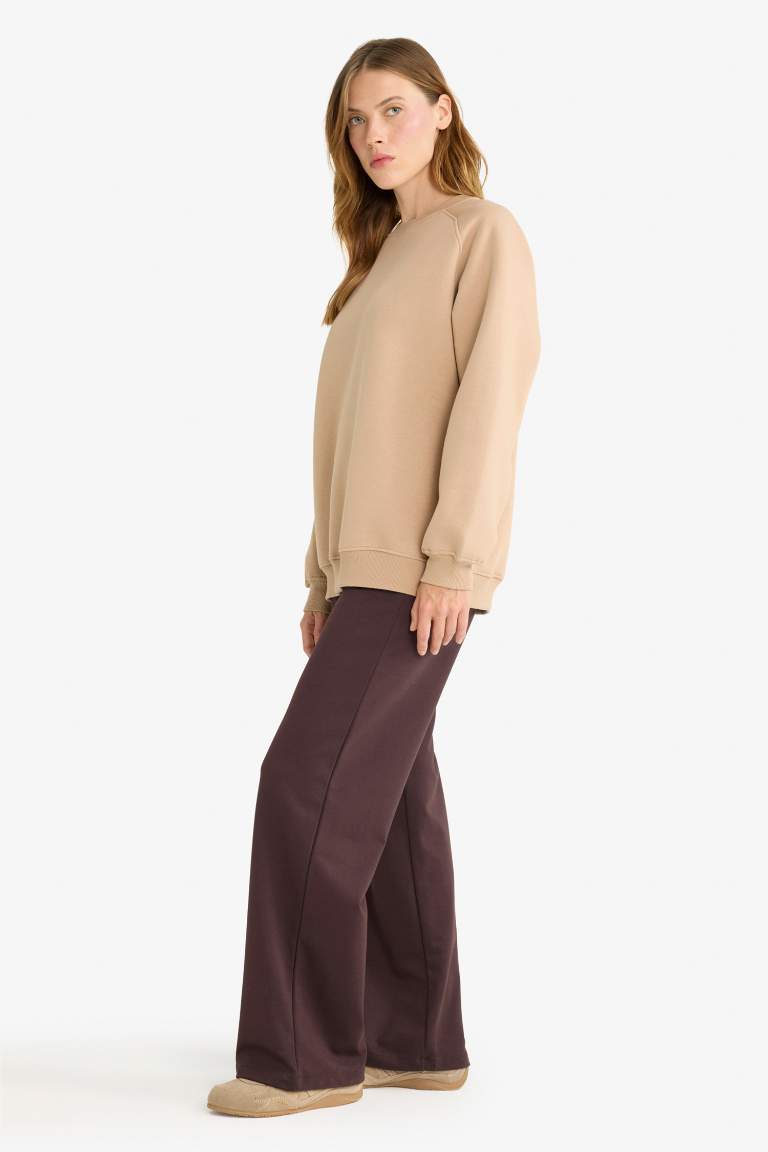 Straight Fit Wide Leg Basic Sweatpants