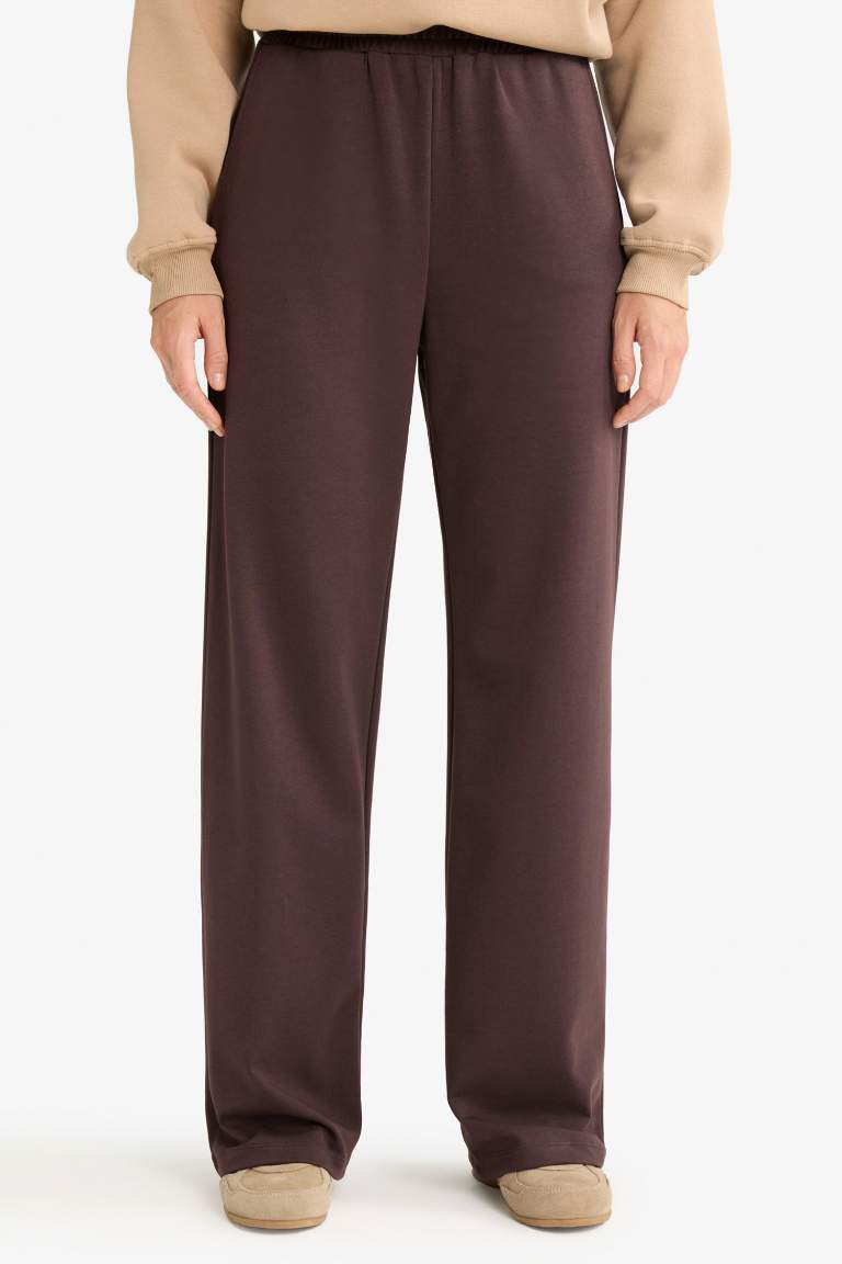 Straight Fit Wide Leg Basic Sweatpants