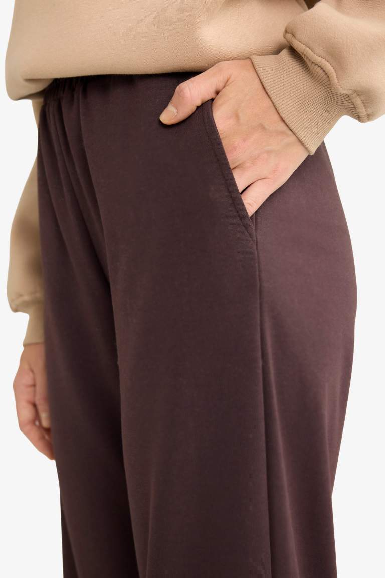 Straight Fit Wide Leg Basic Sweatpants