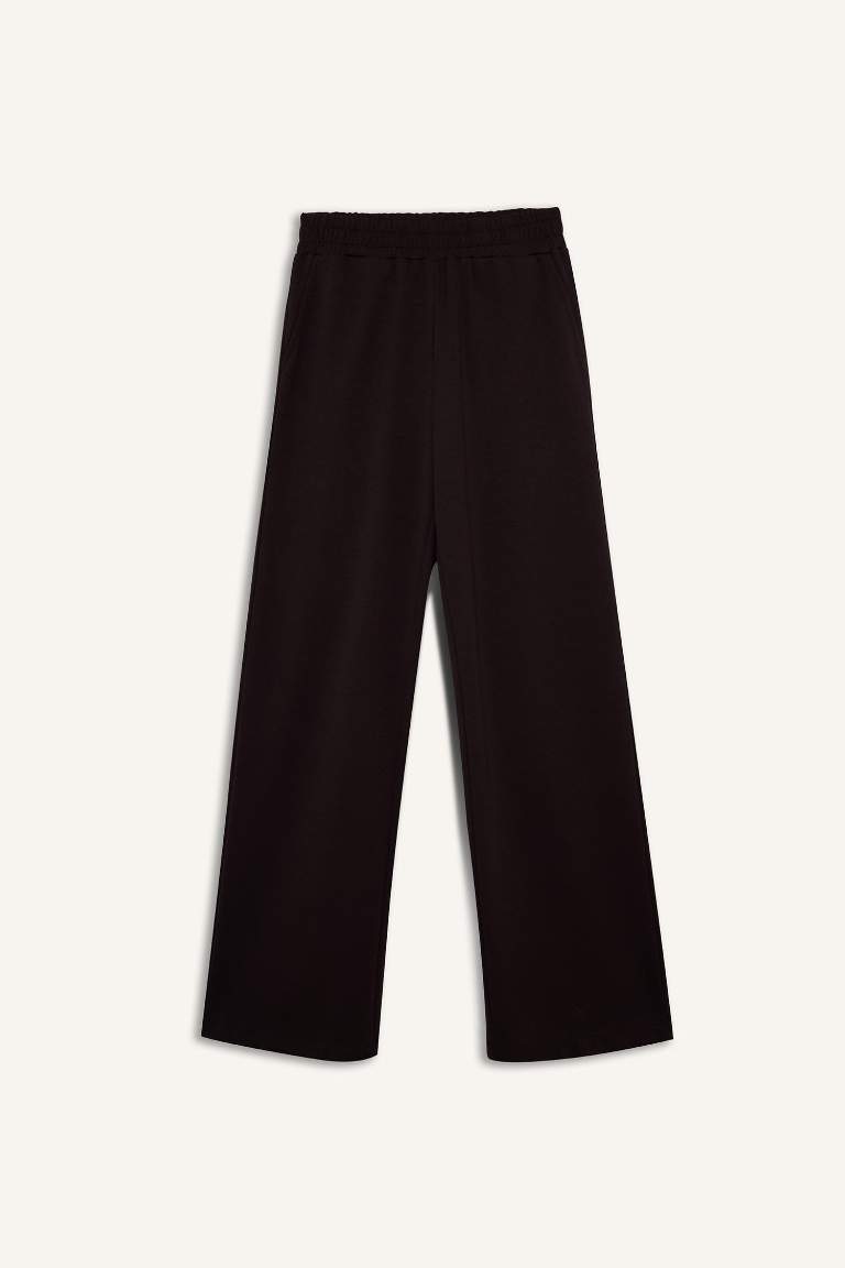 Straight Fit Wide Leg Basic Sweatpants