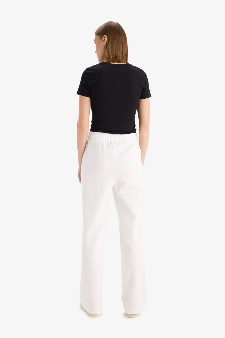 Straight Fit Geniş Bol Paça Basic Düz Cepli Eşofman Altı