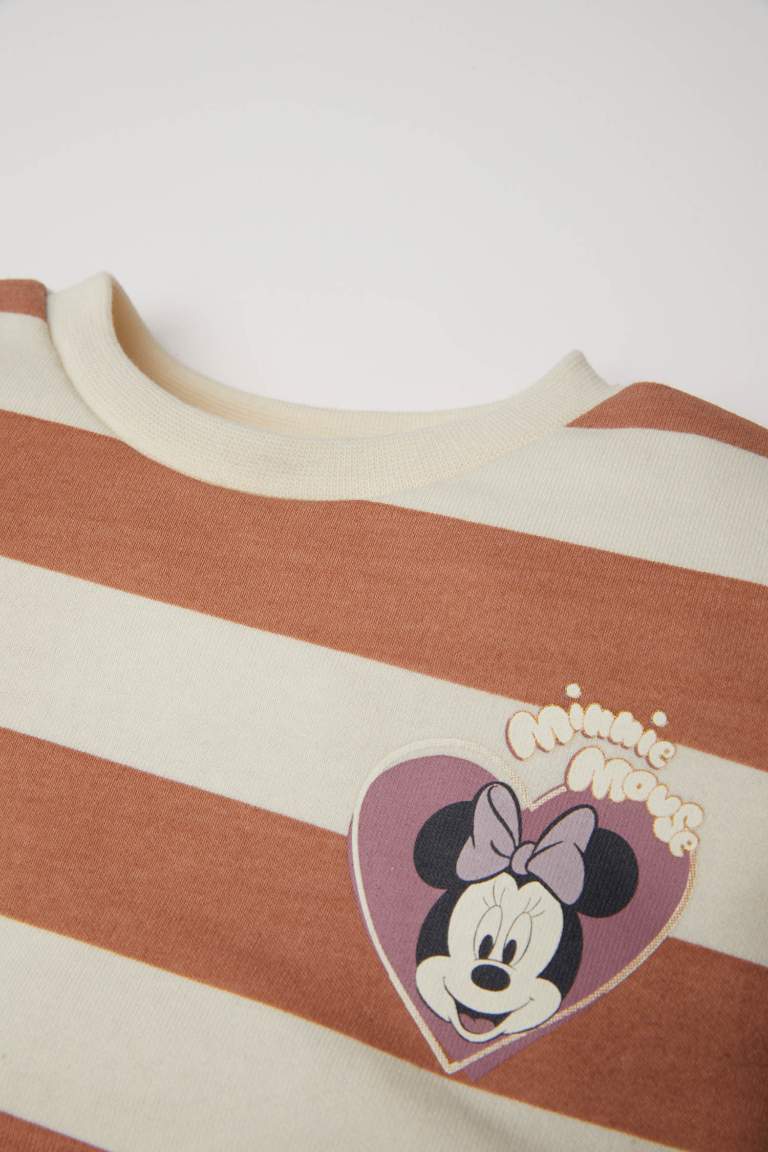 Baby Girl Disney Mickey & Minnie Regular Fit Striped Sweatshirt