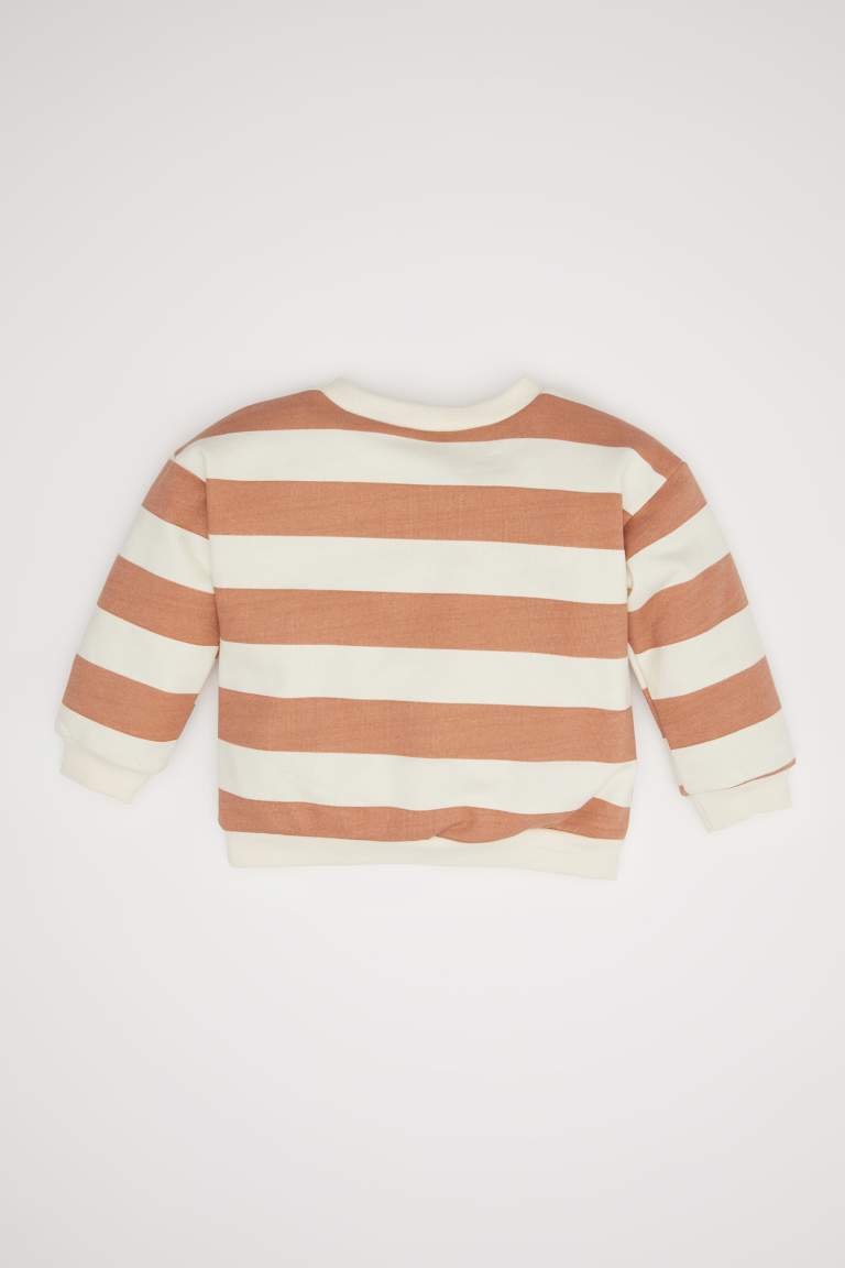 Baby Girl Disney Mickey & Minnie Regular Fit Striped Sweatshirt