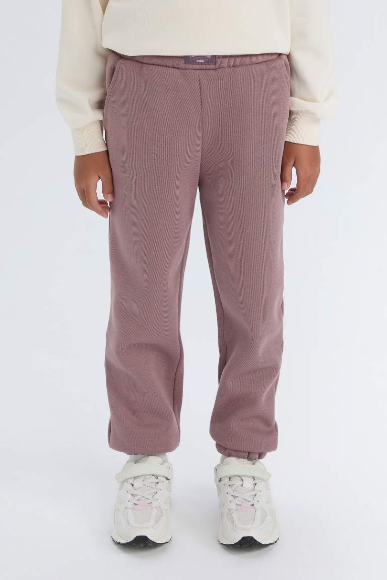 Pantalon Jogging épais à coupe standard et taille élastique pour Fille