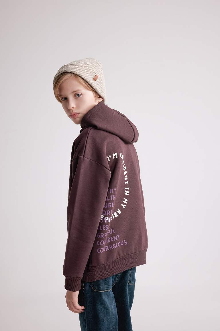 Boy Oversize Fit Hooded Sweatshirt