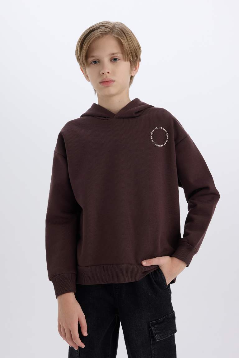 Boy Oversize Fit Hooded Sweatshirt