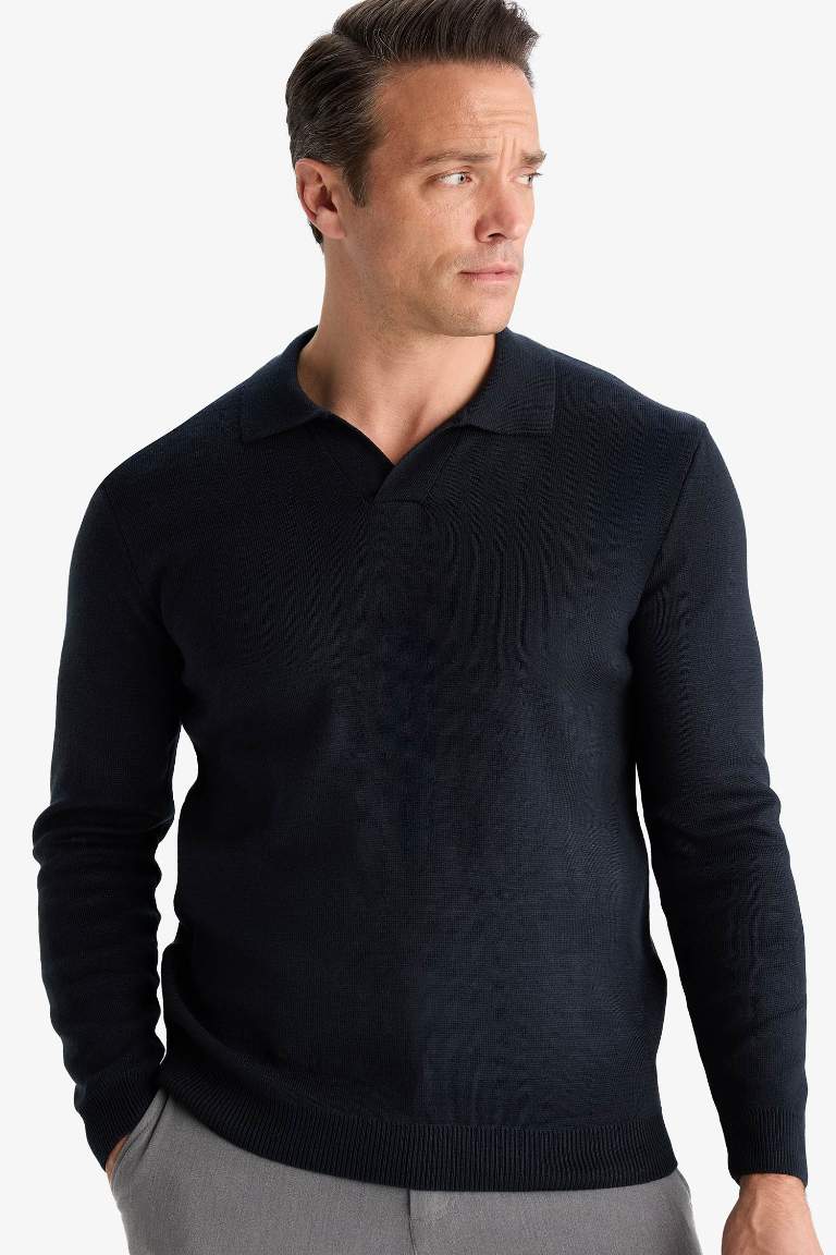 Standart Fit Polo Yaka Triko Kazak