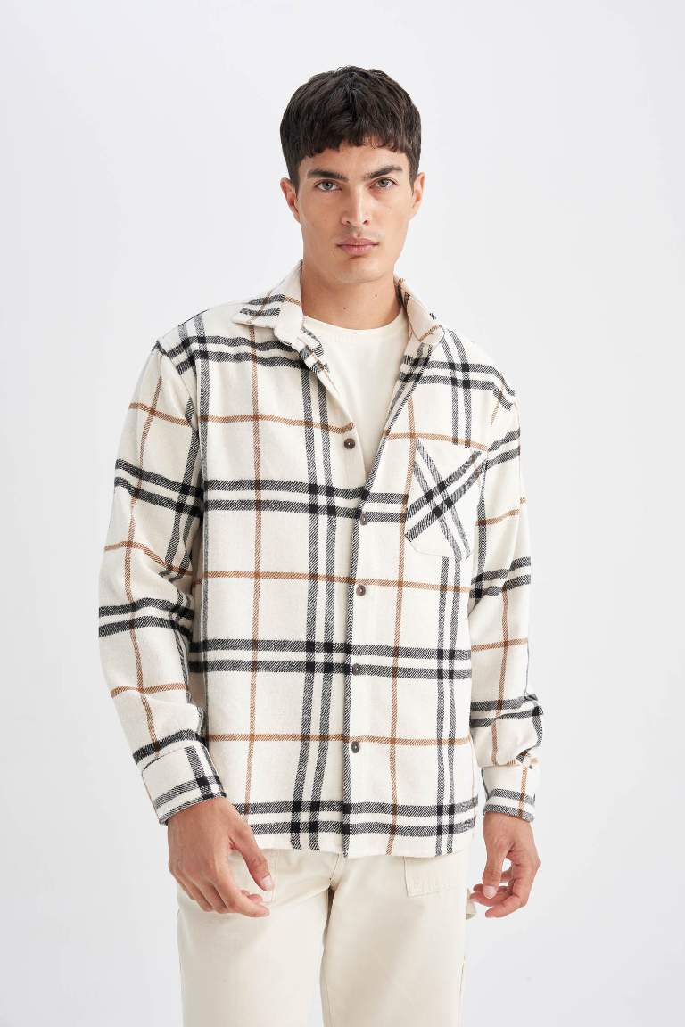 Regular Fit Kareli Oduncu Flanel Uzun Kollu Gömlek