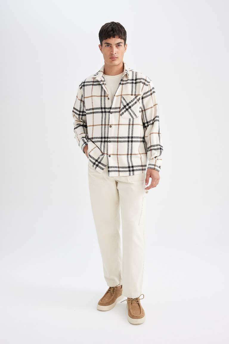 Regular Fit Kareli Oduncu Flanel Uzun Kollu Gömlek