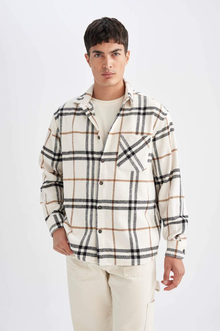 Regular Fit Kareli Oduncu Flanel Uzun Kollu Gömlek