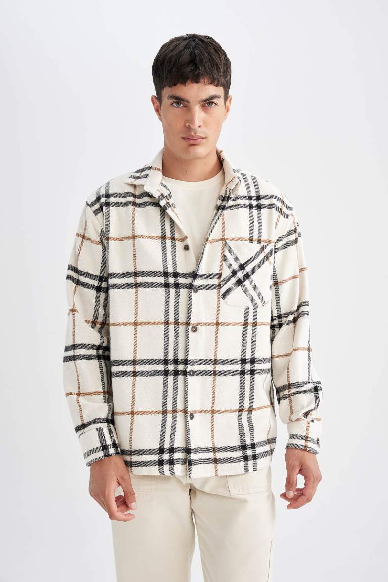 Regular Fit Kareli Oduncu Flanel Uzun Kollu Gömlek