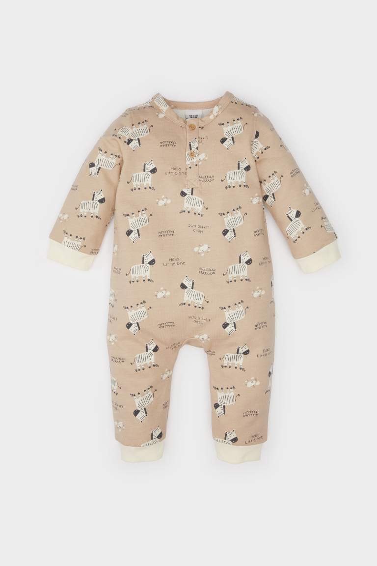 Baby Boy Newborn Zebra Patterned Jumpsuit