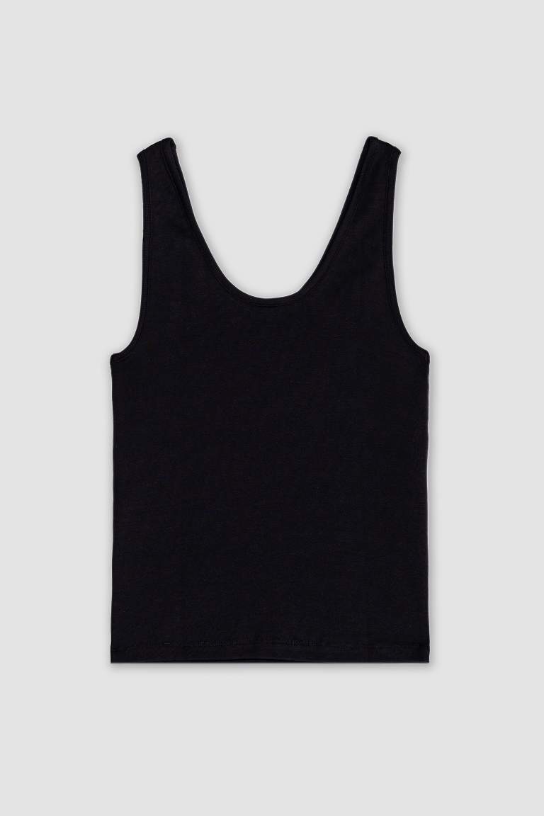 Slim Fit Basic Ribana Crew Neck Tank Top