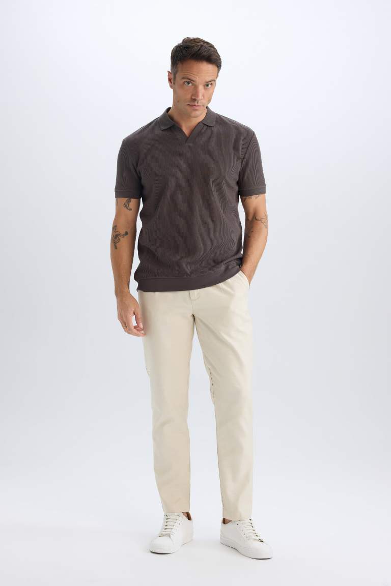 Relax Fit Regular Hem Cotton Trousers