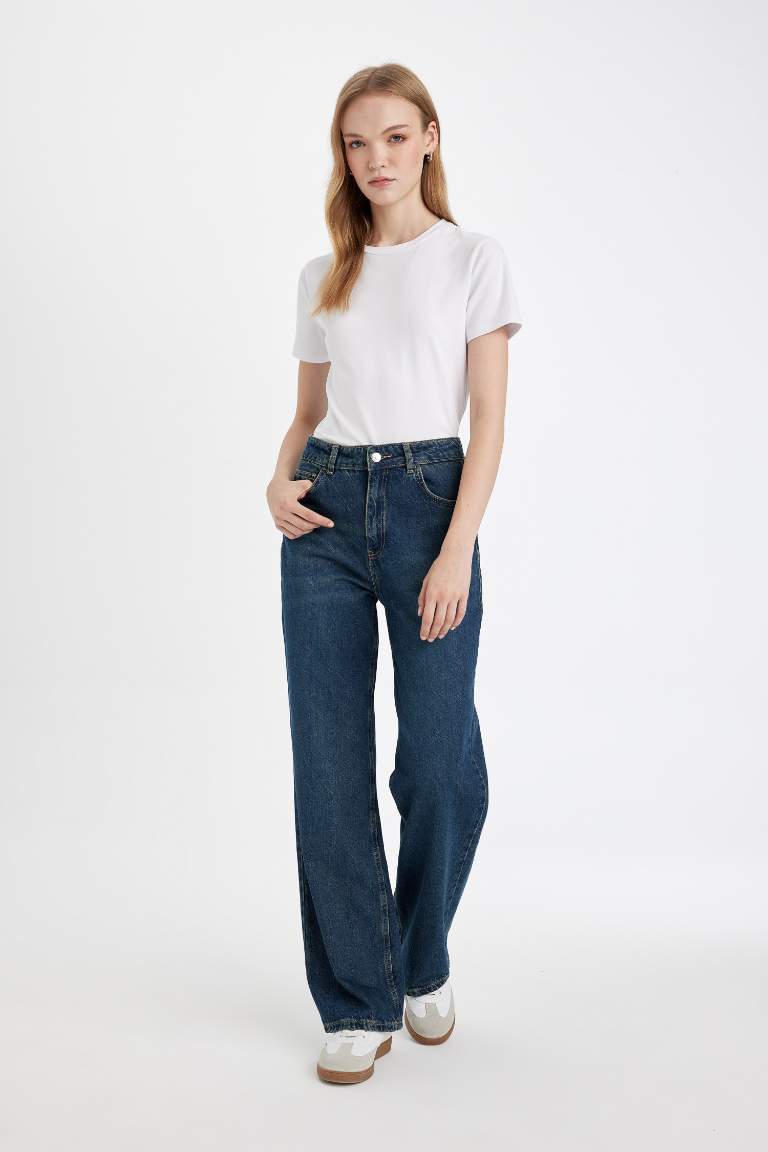 90's Wide Leg High Waist Long Jeans