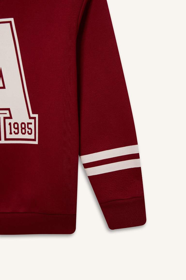Erkek Çocuk Bisiklet Yaka Baskılı Sweatshirt