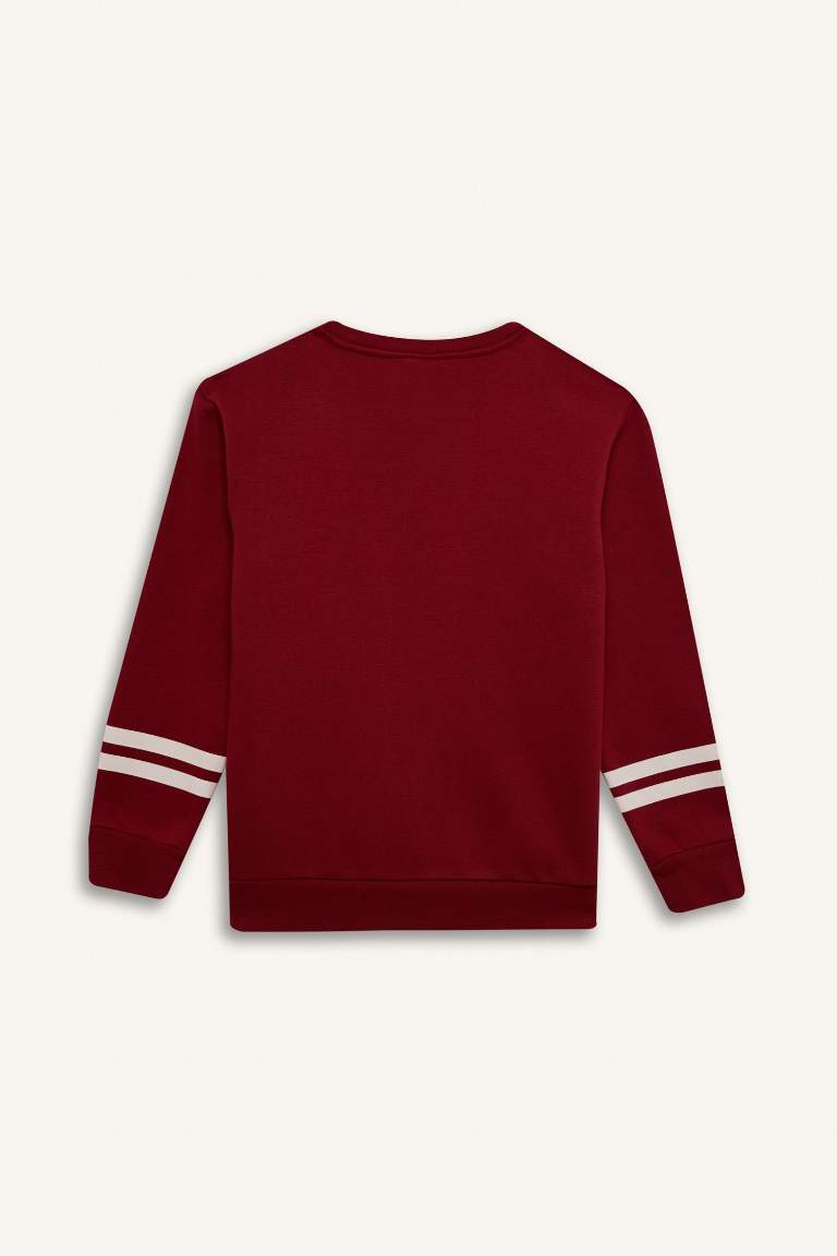 Erkek Çocuk Bisiklet Yaka Baskılı Sweatshirt