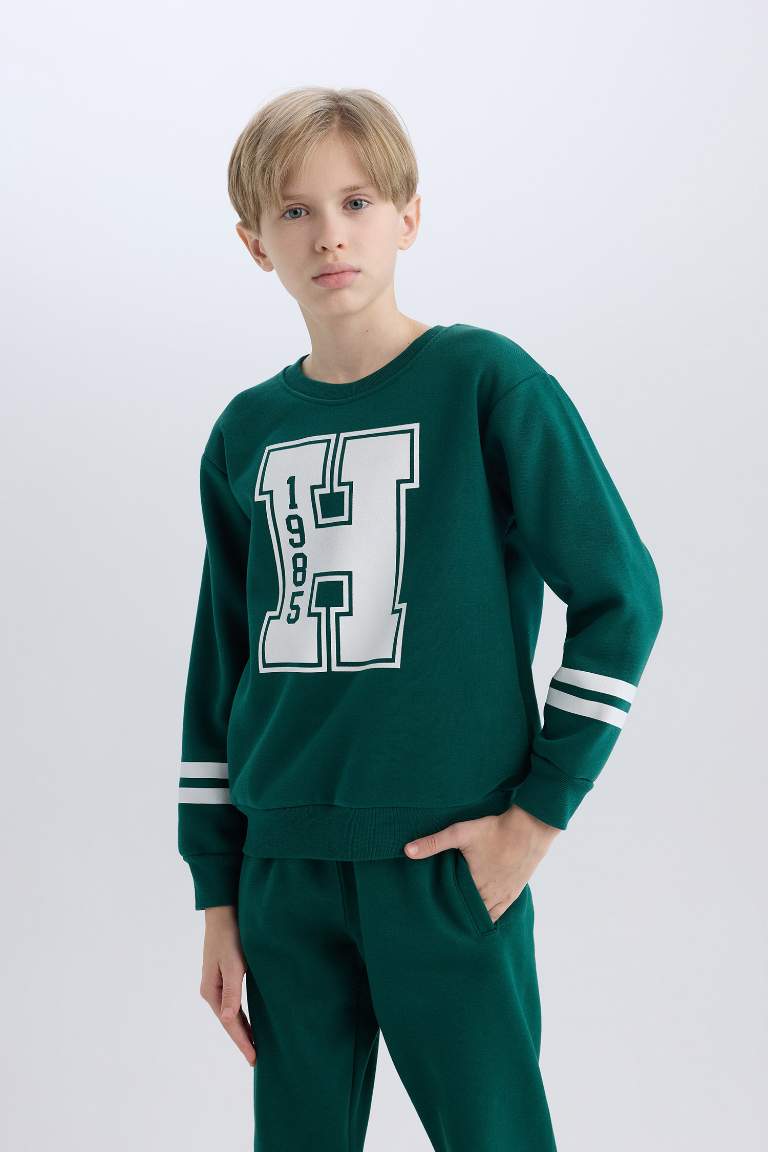 Boy Crew Neck Printed Sweatshirt