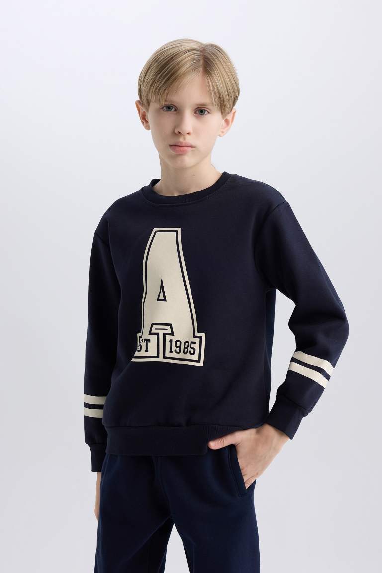 Boy Crew Neck Printed Sweatshirt